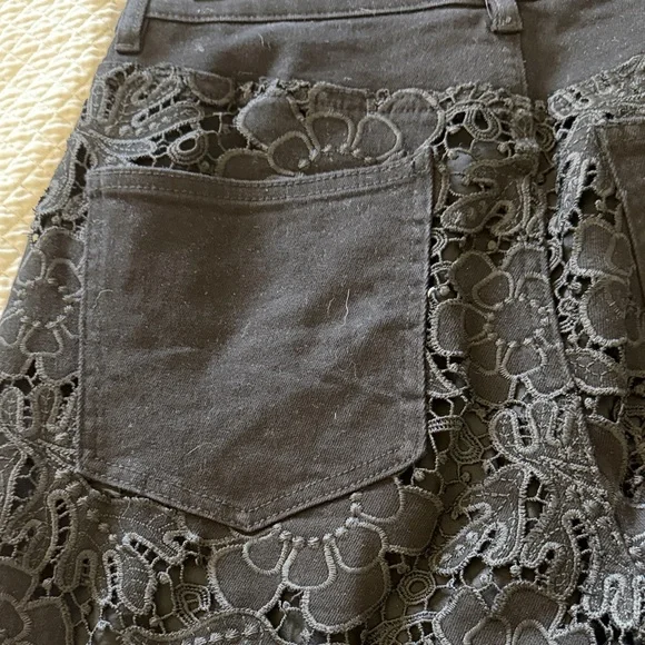 The Noli Shop Black Lace Floral Pants size 30 - Picture 9 of 16